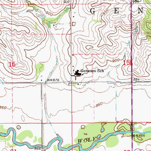 Topographic Map of Geneseo Church, IA