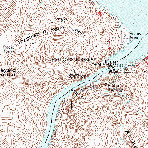 Topographic Map of Tuakay Hot Springs, AZ