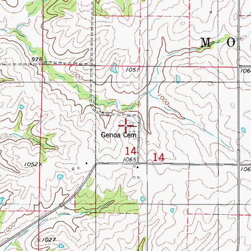 Topographic Map of Genoa Cemetery, IA