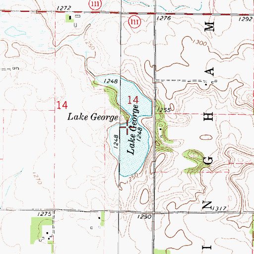 Topographic Map of Lake George, IA