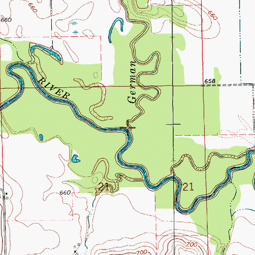 Topographic Map of German Creek, IA