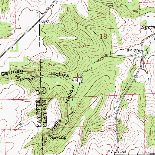 Topographic Map of German Hollow, IA