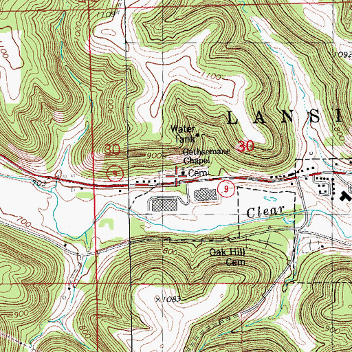 Topographic Map of Gethsemane Chapel, IA