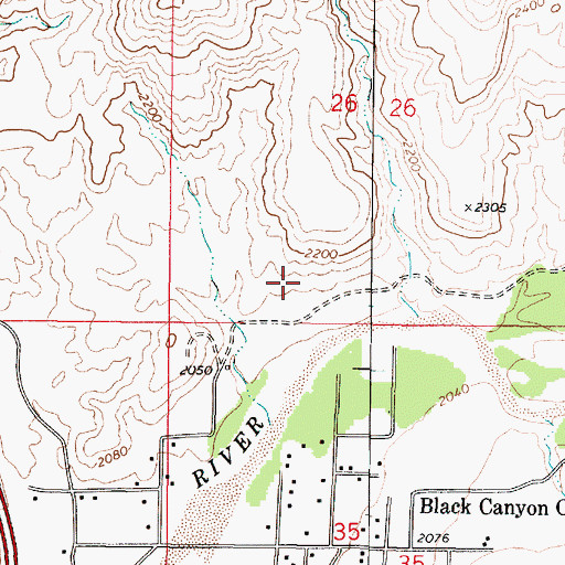 Topographic Map of KUET-AM (Black Canyon City), AZ