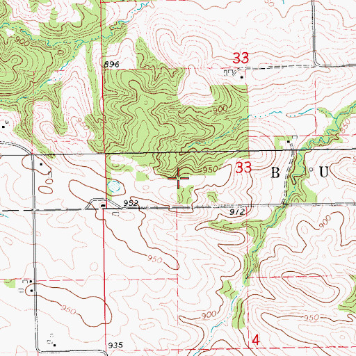 Topographic Map of Gillilan Cemetery, IA