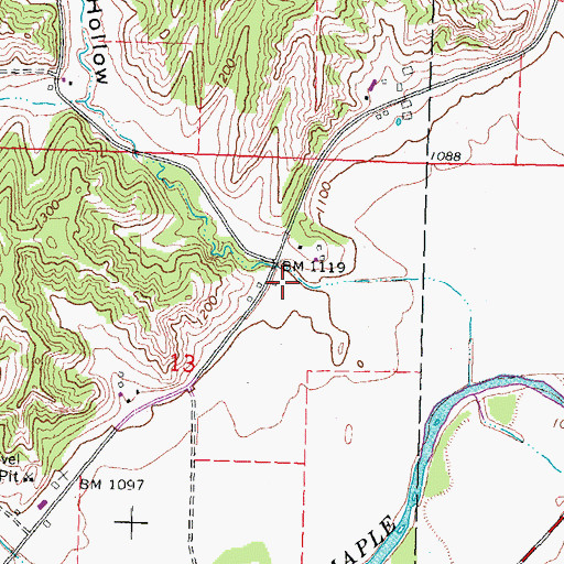 Topographic Map of Gingles Hollow, IA