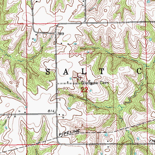 Topographic Map of Glasgow Cemetery, IA