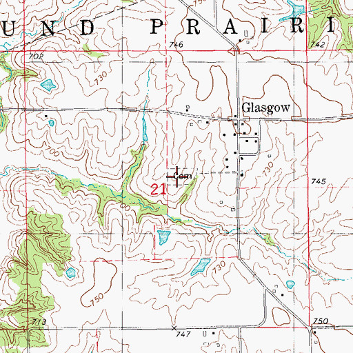 Topographic Map of Glasgow Cemetery, IA