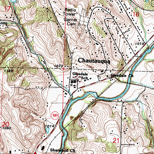 Topographic Map of Glendale School, IA