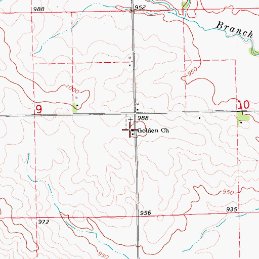 Topographic Map of Golden Church, IA