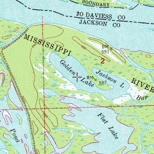 Topographic Map of Golden Lake, IA