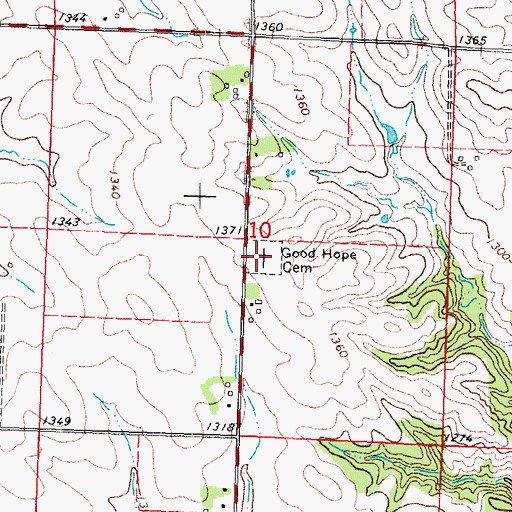 Topographic Map of Good Hope Cemetery, IA