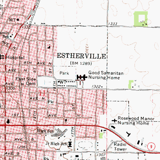 Topographic Map of Good Samaritan Nursing Home, IA