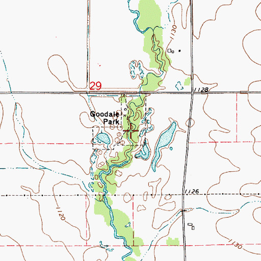 Topographic Map of Goodale Park, IA