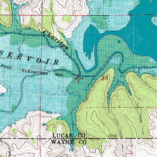 Topographic Map of Goodwater Creek, IA
