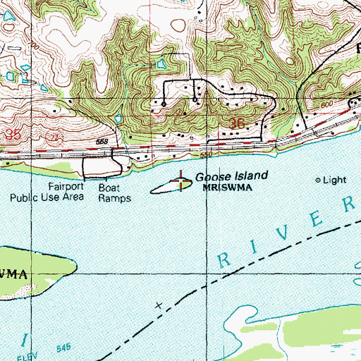 Topographic Map of Goose Island, IA