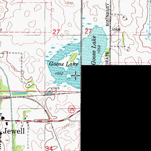 Topographic Map of Goose Lake, IA