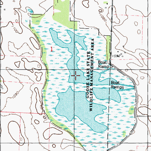 Topographic Map of Goose Lake State Wildlife Management Area, IA