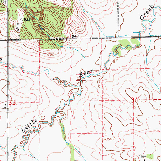Topographic Map of Goose Run, IA