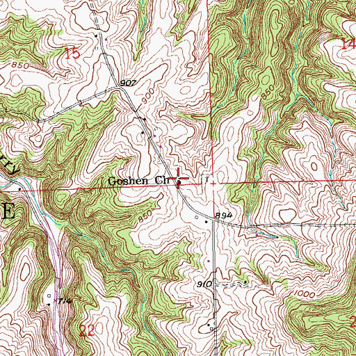 Topographic Map of Goshen Church, IA