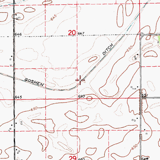 Topographic Map of Goshen Ditch, IA