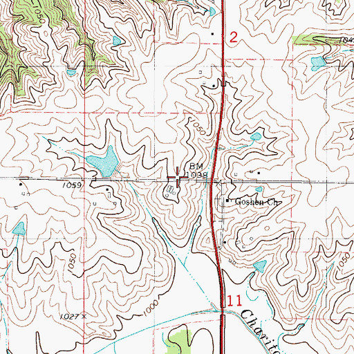 Topographic Map of Goshen School, IA