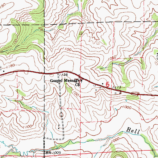 Topographic Map of Gospel Message Church, IA