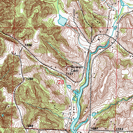 Topographic Map of Gowen Cemetery, IA