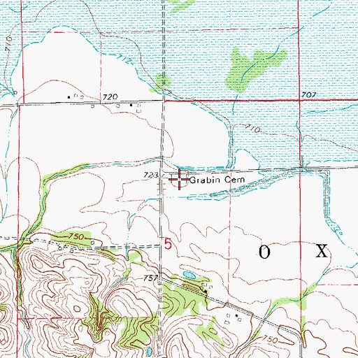 Topographic Map of Grabin Cemetery, IA