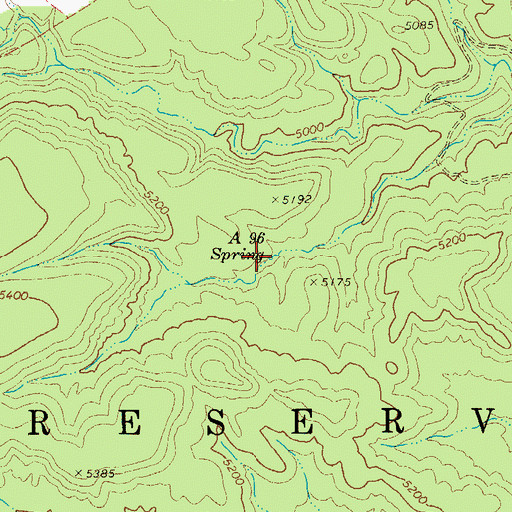 Topographic Map of A Ninetysix Spring, AZ
