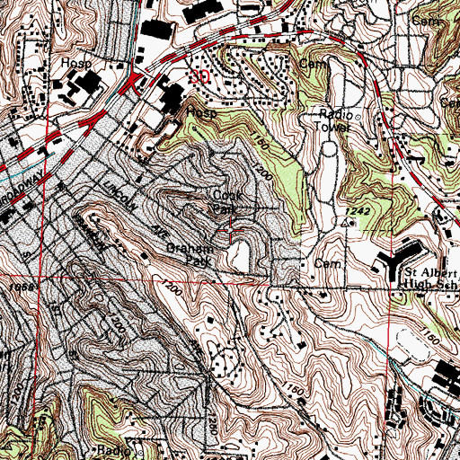 Topographic Map of Graham Park, IA