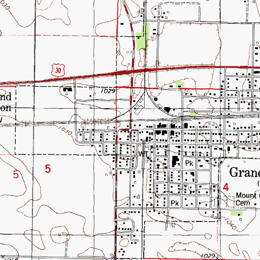 Topographic Map of Grand Junction, IA