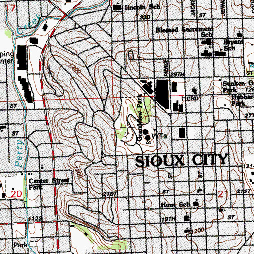 Topographic Map of Grandview Park, IA