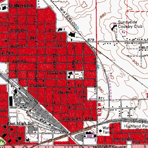Topographic Map of Doctor Walter Cunningham School for Excellence, IA
