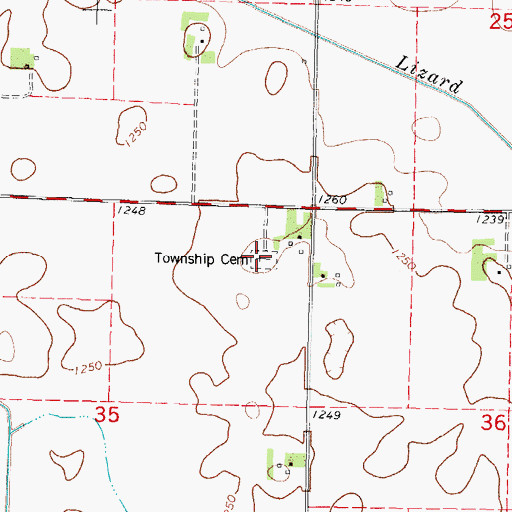 Topographic Map of Grant Township Cemetery, IA