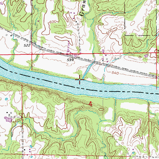 Topographic Map of Grants Creek, IA