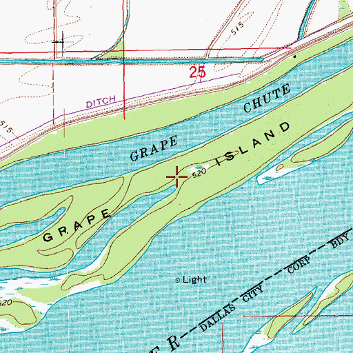 Topographic Map of Grape Island, IA