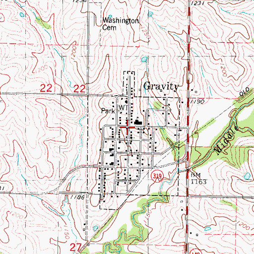 Topographic Map of Gravity, IA