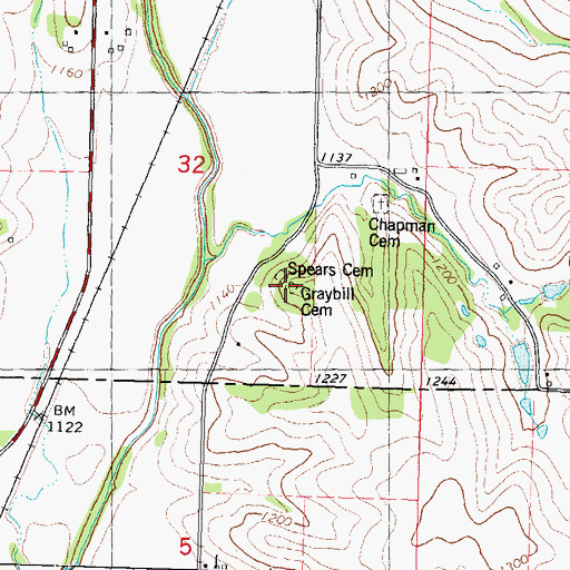 Topographic Map of Graybill Cemetery, IA