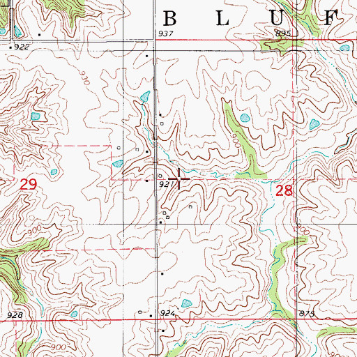 Topographic Map of Grays Creek School, IA