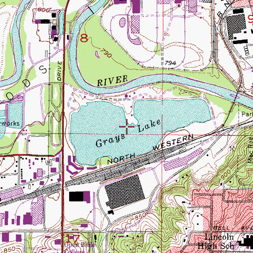 Topographic Map of Grays Lake, IA