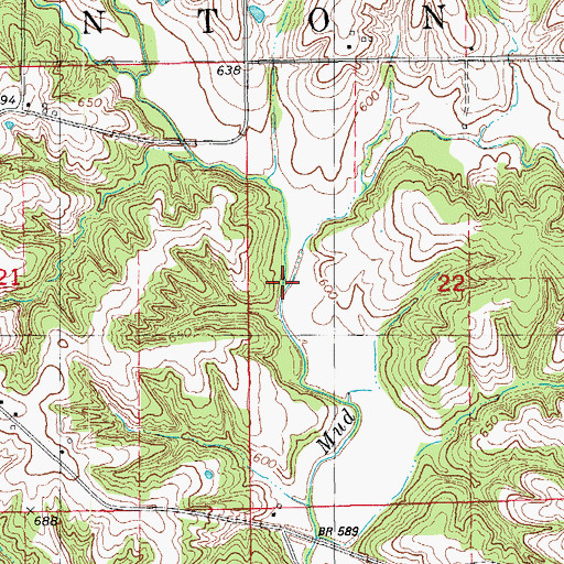 Topographic Map of Green Creek, IA