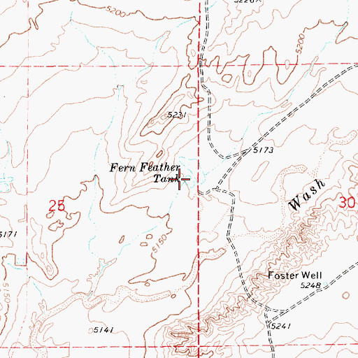 Topographic Map of Fern Feather Tank, AZ