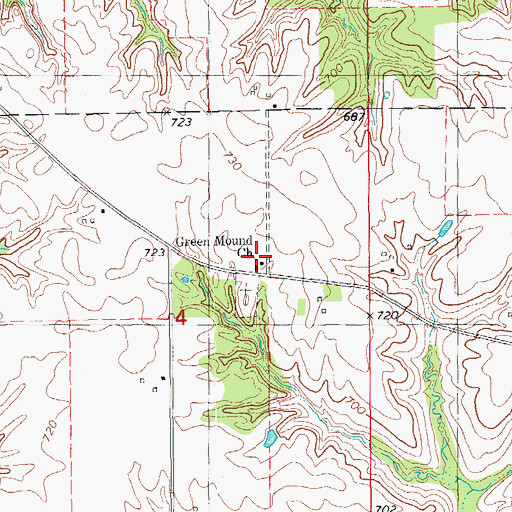 Topographic Map of Green Mound Church, IA