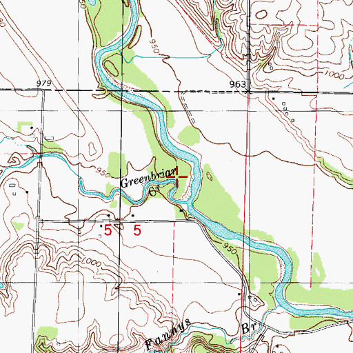 Topographic Map of Greenbrier Creek, IA