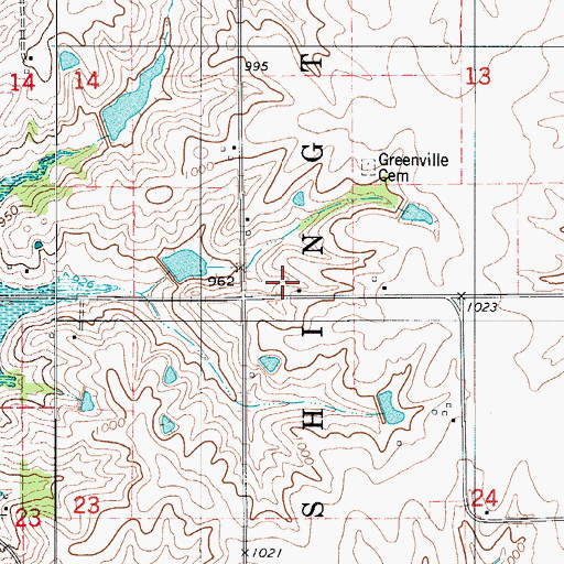 Topographic Map of Greenvale School, IA