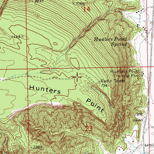 Topographic Map of KWRK-FM (Window Rock), AZ