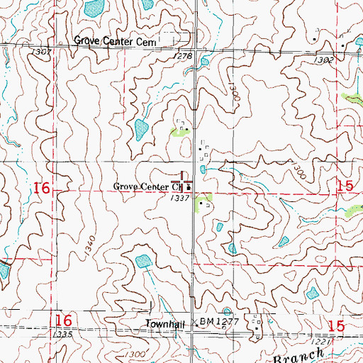 Topographic Map of Grove Center Church, IA
