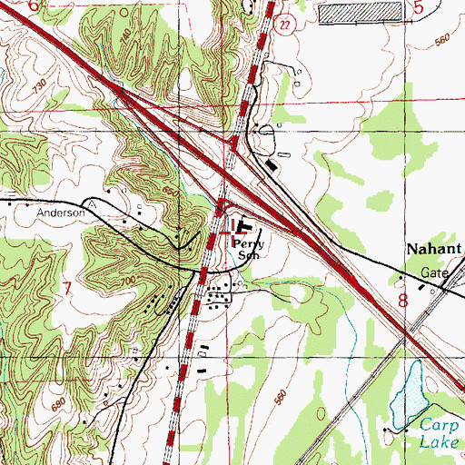 Topographic Map of HM Perry School, IA
