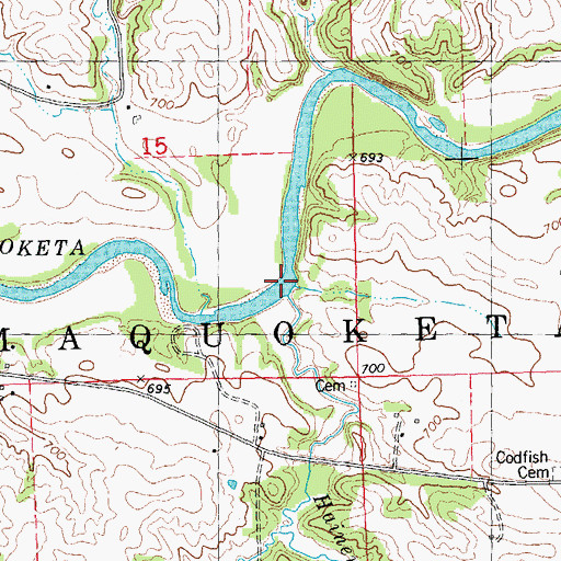 Topographic Map of Hainer Creek, IA